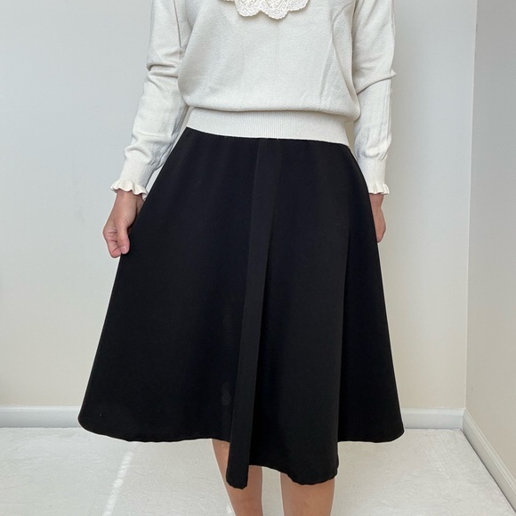 RockSteady Dresses & Skirts - RockSteady High Waist Pin-up Office Lady Black Swing Circle Midi Skirt